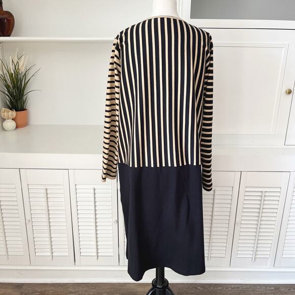 Masai Copenhagen Travertine Colorblock Stripe Nenala Cotton Shift Dress Size L - Picture 6 of 9